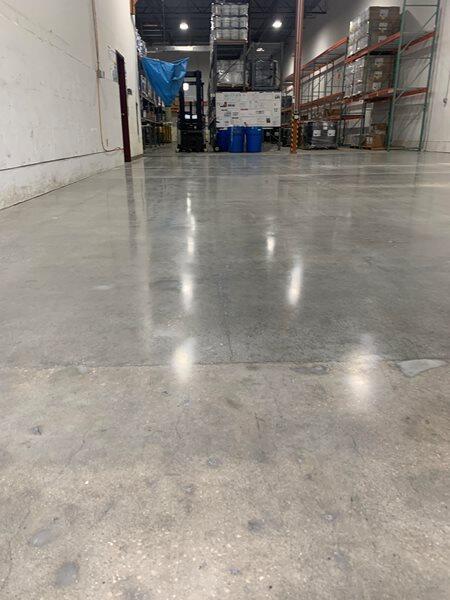 Polished Concrete project by Concrete Ideas Florida: Commercial polished concrete with broad floor coverage and even finish.