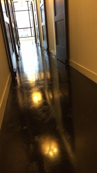 Stained Concrete project by Concrete Ideas Florida: Acid-stained concrete with natural color variation and protective finish.